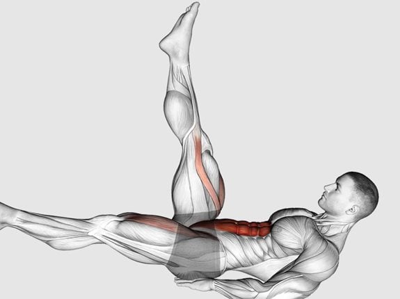 Naprzemienne unoszenie nóg w leżeniu (głowa uniesiona) - Alternate Leg Raise with Head-up