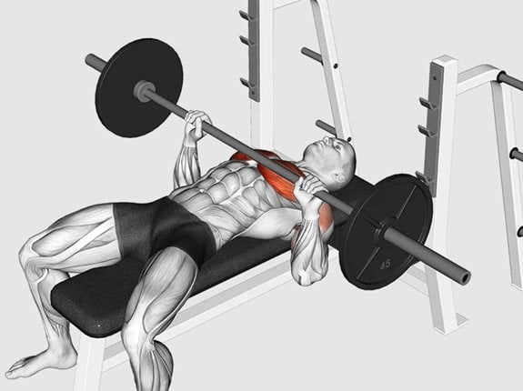 Wyciskanie sztangi z zatrzymaniem na klatce - Barbell Pause Bench Press