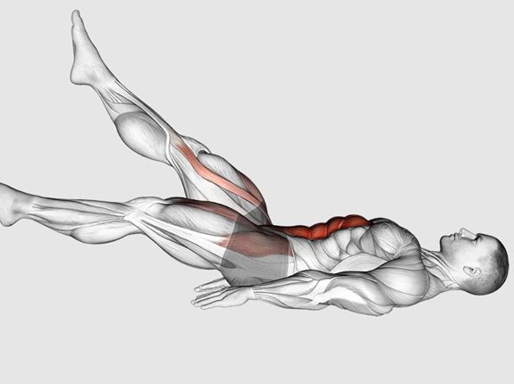 Naprzemienne unoszenie nóg w leżeniu (nożyce pionowe) - Flutter Kicks