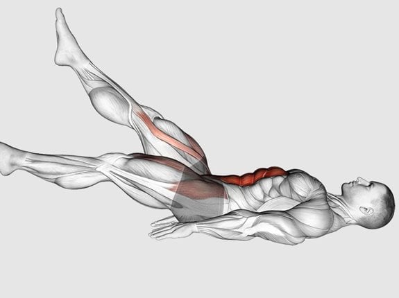 Naprzemienne unoszenie nóg w leżeniu (nożyce pionowe) - Flutter Kicks