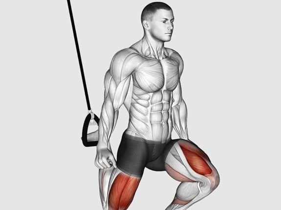 Przysiad wykroczny (wykrok) na TRX - Suspended Split Squat