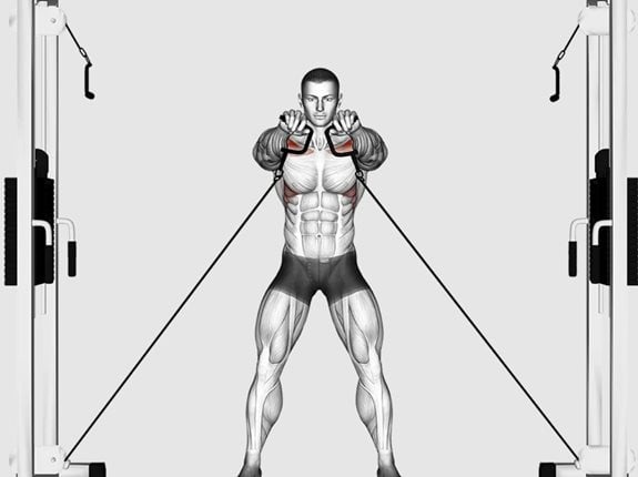 Wznosy ramion przodem z rączkami wyciągów - Cable Front Shoulder Raise